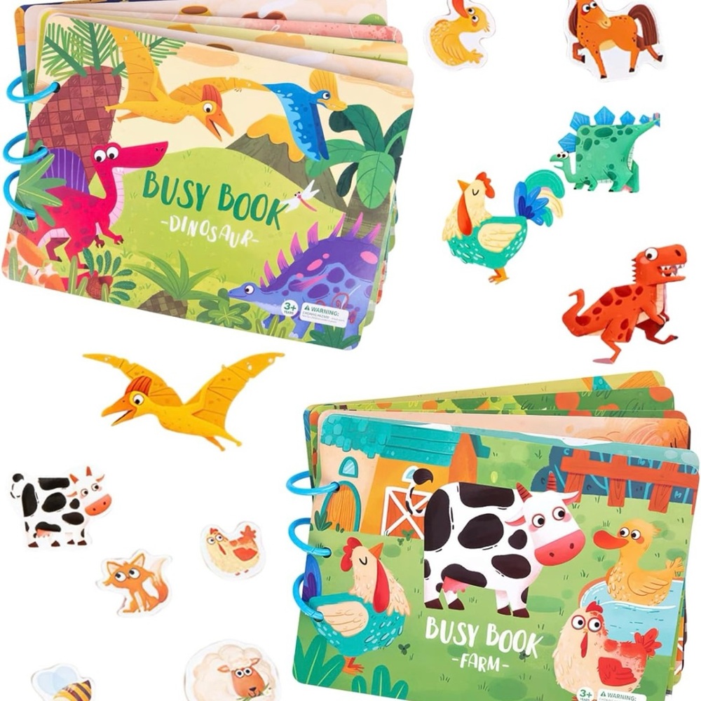 Set of 3 Montessori quiet busy toddler book